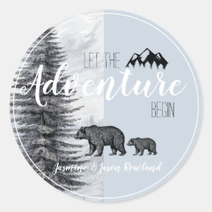 Sticker Rond Laisser L'Aventure Commencer Le Baby shower Des Ou
