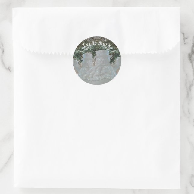Sticker Rond Laisser neiger les neigeurs (Sac)