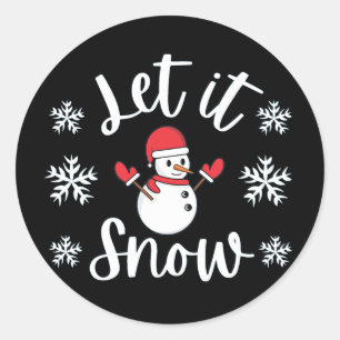 Sticker Rond Laisser neiger Noël hiver
