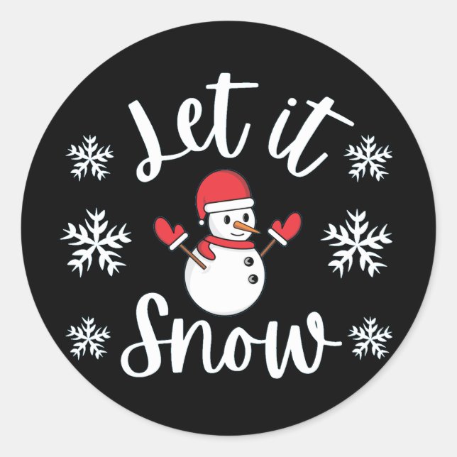 Sticker Rond Laisser neiger Noël hiver (Devant)