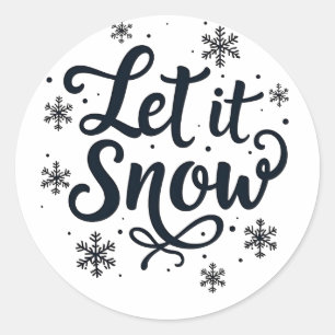 Sticker Rond Laisser neiger Saison d'hiver Flamme de neige Noël