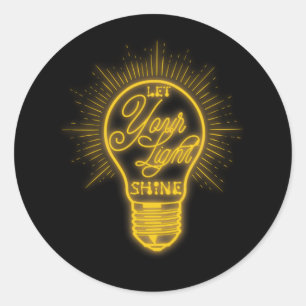 Sticker Rond Laisser Votre Lumière Lumière Ampoule Graphic Vous