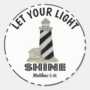 Sticker Rond Laisser votre phare clair Matthieu 5:16