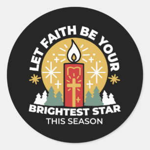 Sticker Rond Laissez Faith être votre plus brillant Star Candle