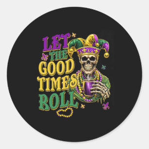 Sticker Rond Laissez Le Bon Temps Rouler Mardi Gras Carnival