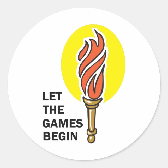 STICKER ROND LAISSEZ LES JEUX COMMENCER (Devant)