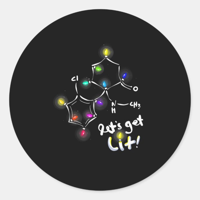 Sticker Rond Laissons la kétamine de Noël (Devant)