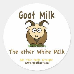 Sticker Rond Lait de chèvre, l'autre lait blanc Producst