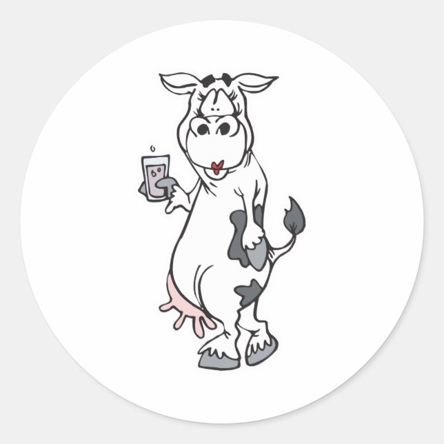 Sticker Rond lait de vache stupide (Devant)