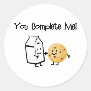 Sticker Rond Lait et biscuits