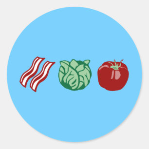 Sticker Rond Laitue de lard et tomate - le BLT !