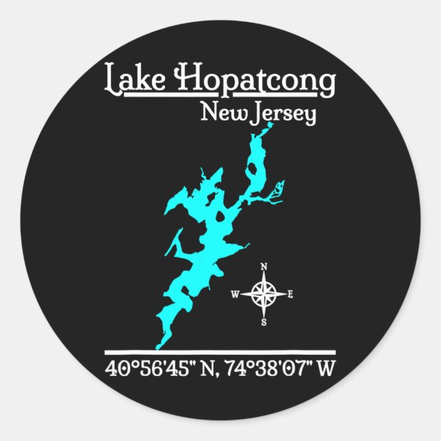 Sticker Rond Lake Hopatcong - New Jersey  (Devant)