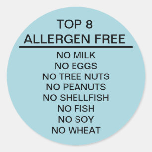 Sticker Rond L'allergène du principal 8 libèrent
