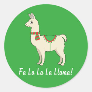 Sticker Rond Lama de La de La de La de fa !