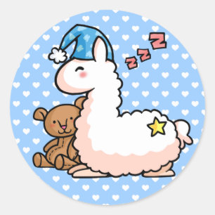 Sticker Rond Lama de pyjama