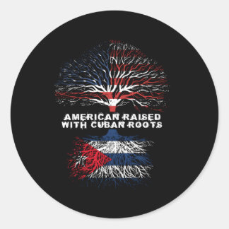 Sticker Rond L'Américain Élevé Avec Les Racines Cubaines Cuba