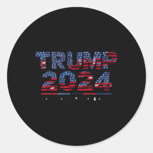 Sticker Rond L'Amérique nous soutient Drapeau 4 juillet Donald