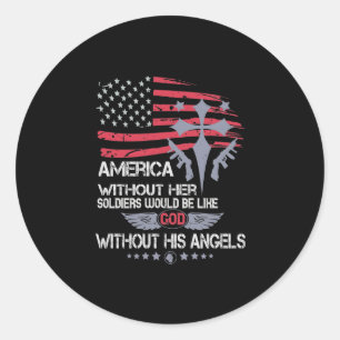 Sticker Rond L'Amérique sans ses soldats