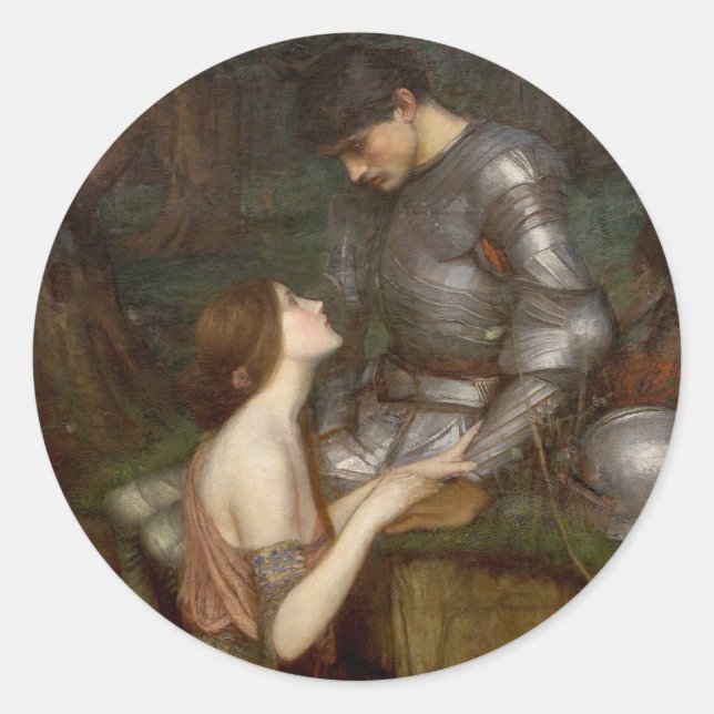 Sticker Rond Lamia et le soldat par John William Waterhouse (Devant)