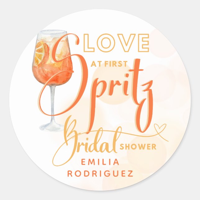 Sticker Rond L'amour à la première Fête des mariées orange mode (Devant)