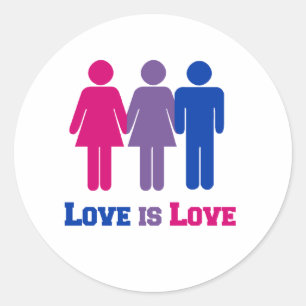 Sticker Rond L'amour bisexuel est amour