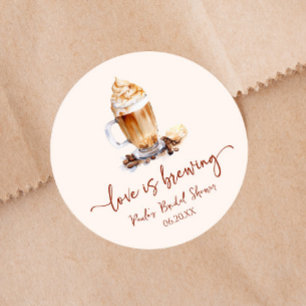 Sticker Rond L'amour brasse la Fête des mariées des haricots de