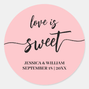 Sticker Rond l'amour calligraphie est une faveur de mariage dou