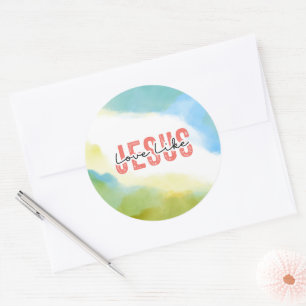 Sticker Rond L'amour comme Jésus Inspirationnel Citation chréti