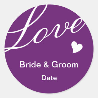 Sticker Rond L'amour dans le violet
