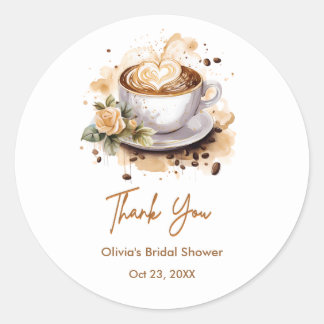 Sticker Rond L'amour de Café Floral est en train de se préparer