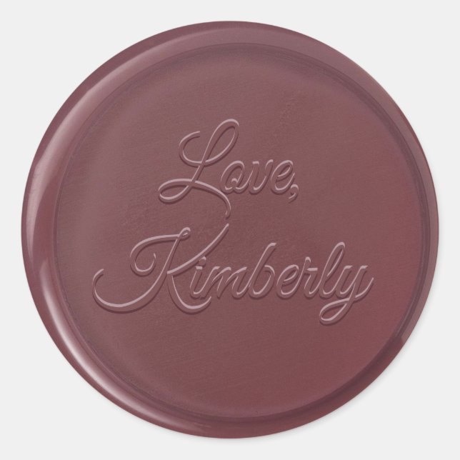 Sticker Rond L'Amour De L'Autocollant De Cire Gris Perle (Devant)