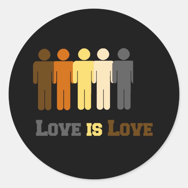 Sticker Rond L'amour de l'ours est l'amour (Devant)