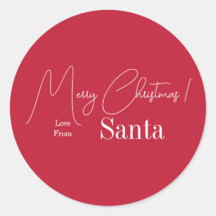 Sticker Rond L'amour de Noël de Père Noël Modern Red