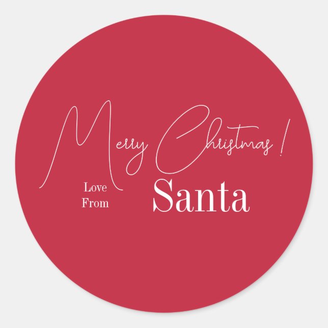 Sticker Rond L'amour de Noël de Père Noël Modern Red (Devant)