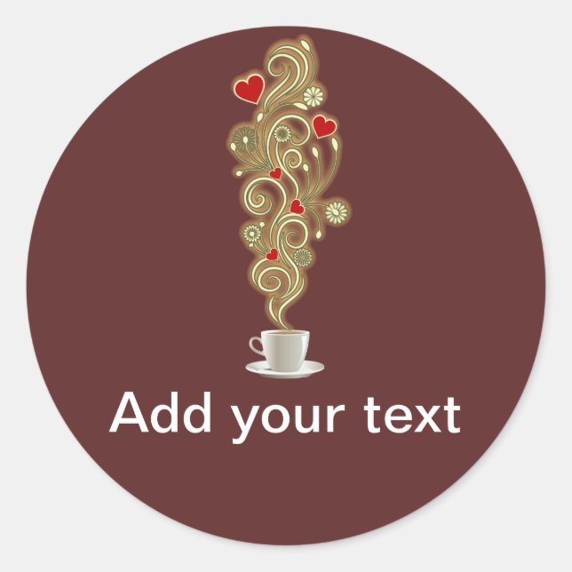 Sticker Rond L'amour du café (Devant)