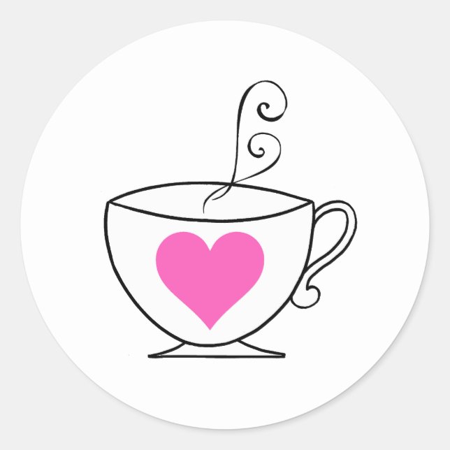 Sticker Rond L'amour du café (Devant)