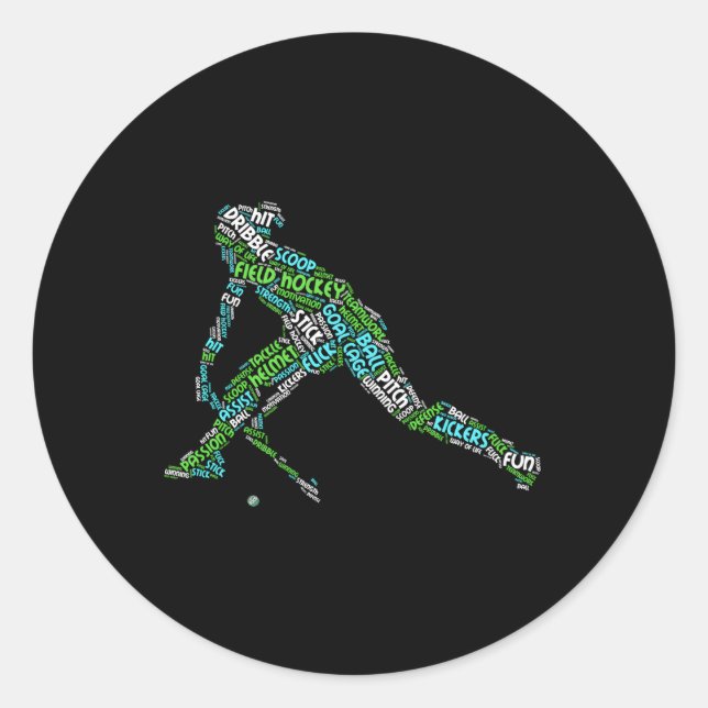 Sticker Rond L'Amour Du Hockey De Champ (Devant)