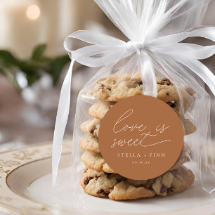 Sticker Rond L'amour du script moderne est Mariage sucré