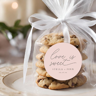 Sticker Rond L'amour du script moderne est Mariage sucré