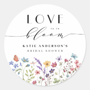 Sticker Rond L'amour en fleurs Mariage Floral Printemps Été