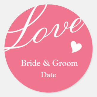 Sticker Rond L'amour en rose