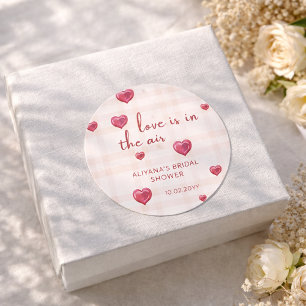 Sticker Rond L'amour est dans l'air Fête de mariage aux coeurs