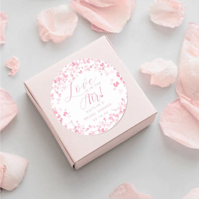 Sticker Rond L'amour est dans l'air Saint-Valentin Enterrement  (Créateur téléchargé)