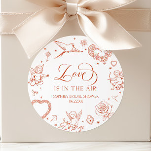 Sticker Rond L'amour est dans l'air Saint-Valentin Fête de Mari