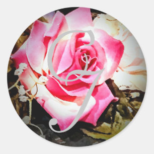 Sticker Rond L'amour est dans l'autocollant Mariage Rose Bloom