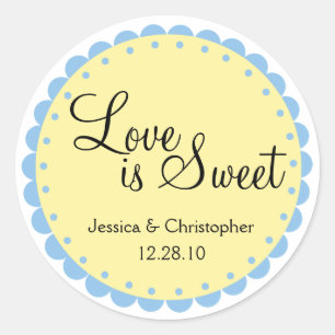 Sticker Rond L'amour est doux - Bord à échelles - Personnaliser