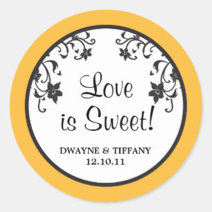 Sticker Rond L'amour est doux - Fleurs