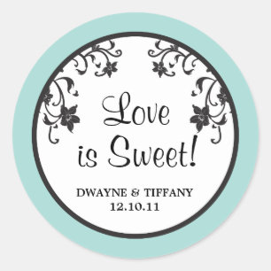 Sticker Rond L'amour est doux - Fleurs