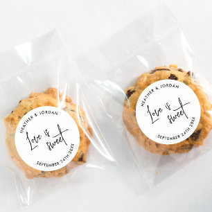 Sticker Rond L'Amour Est Doux Mariage Moderne Favoriser