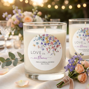 Sticker Rond L'amour est en fleurs Demoiselles d'honneur Shower